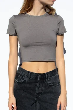 Camiseta crop cuello redondo