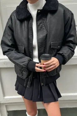 Chaqueta bomber poli piel