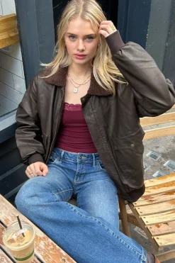 Chaqueta bomber poli piel