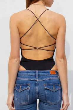 Criss cross bodysuit