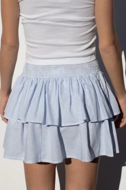 Falda elástica con dos volantes