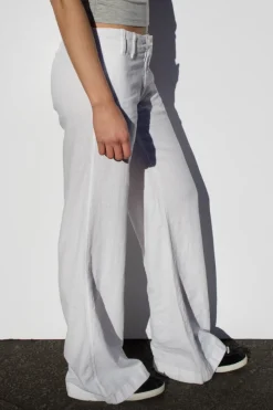 Pantalones low waist in lino