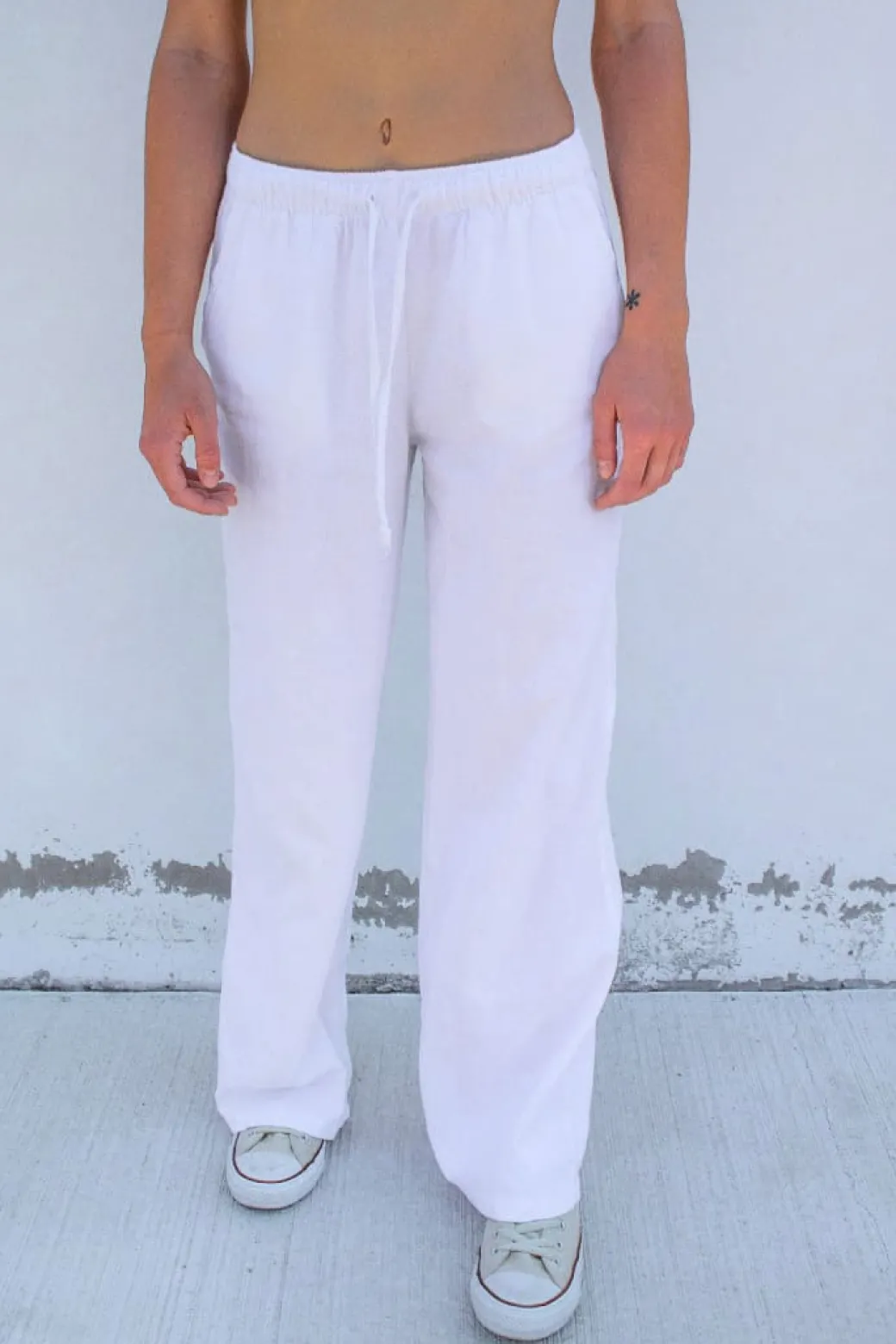 Pantalones wide-leg con coulisse